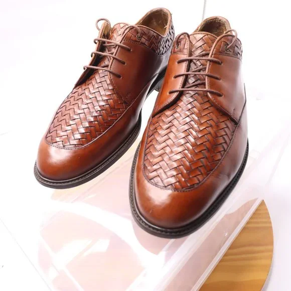 Cole Haan Bragano Shoes Mens Size 8.5M Made in Italy Woven Leather Oxford Cole Haan Italy Bragano by Cole Haan Men main image 3